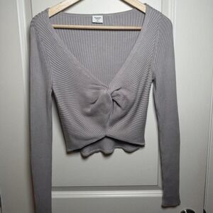 Abercrombie & Fitch Twist Front Ribbed Cropped Sweater Top Size M